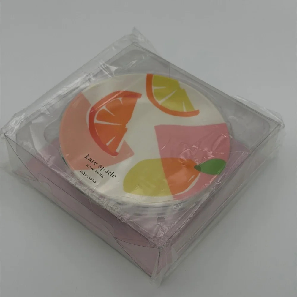 Kate Spade New York Citrus Celebration Tidbit Plate Set 4‎ Melamine 6